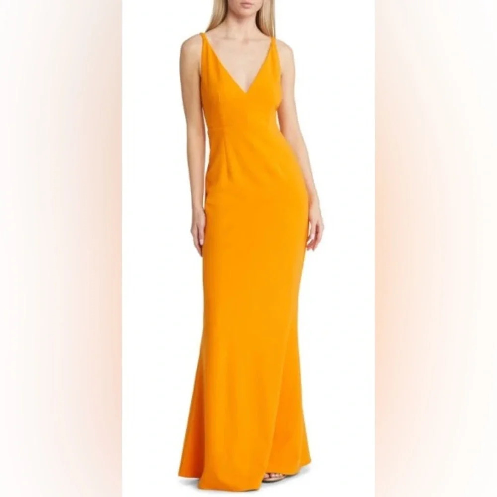 NWT Lulus Melora Sleeveless Mermaid Maxi Dress in Orange Formal Size XL